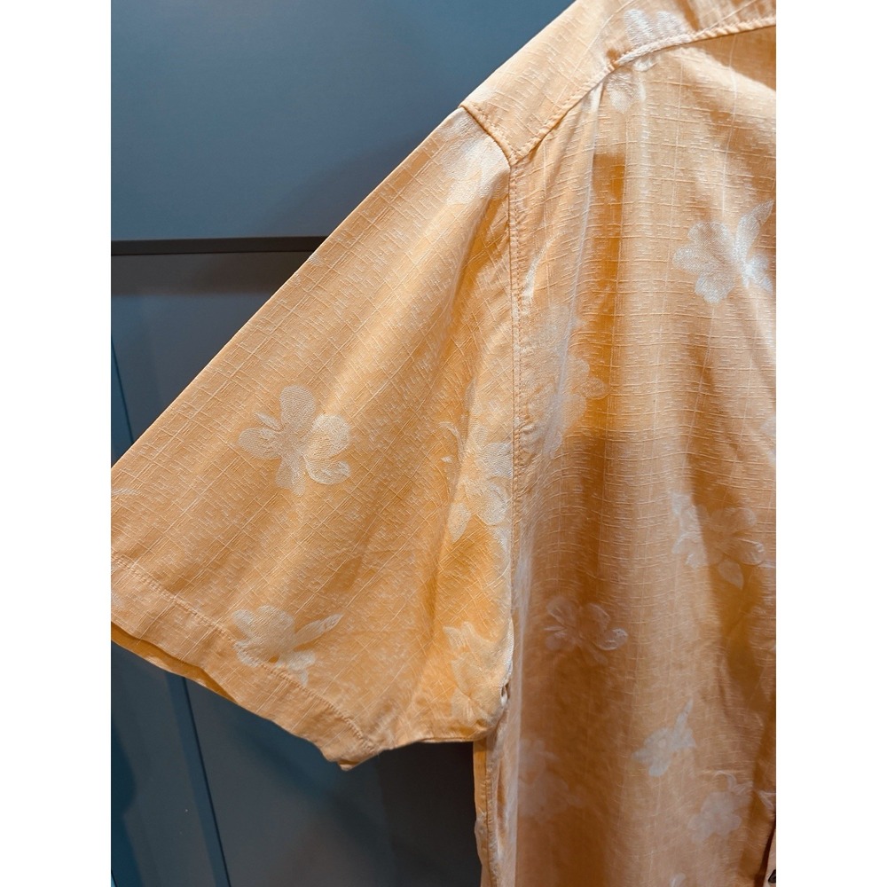 Tommy bahama Men's Large Orange Hawaiian Short Sleeve Shirt, Excellent Cond. - Picture 4 of 12